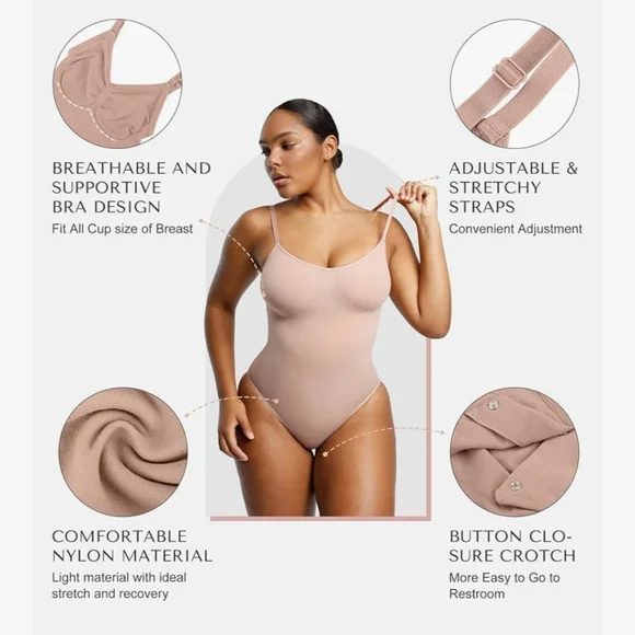 Seamless Nude Shaping Bodysuit Shapewear Sz 5xl (20-22) - Picture 4 of 6